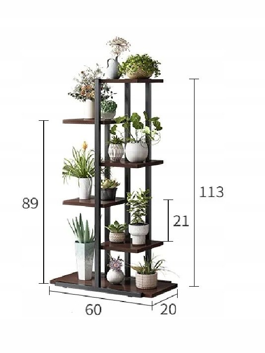 Kwietnik stojący, stojak na kwiaty, regał na kwiatki, metalowy 113cm LOFT Wysokość produktu 113 cm